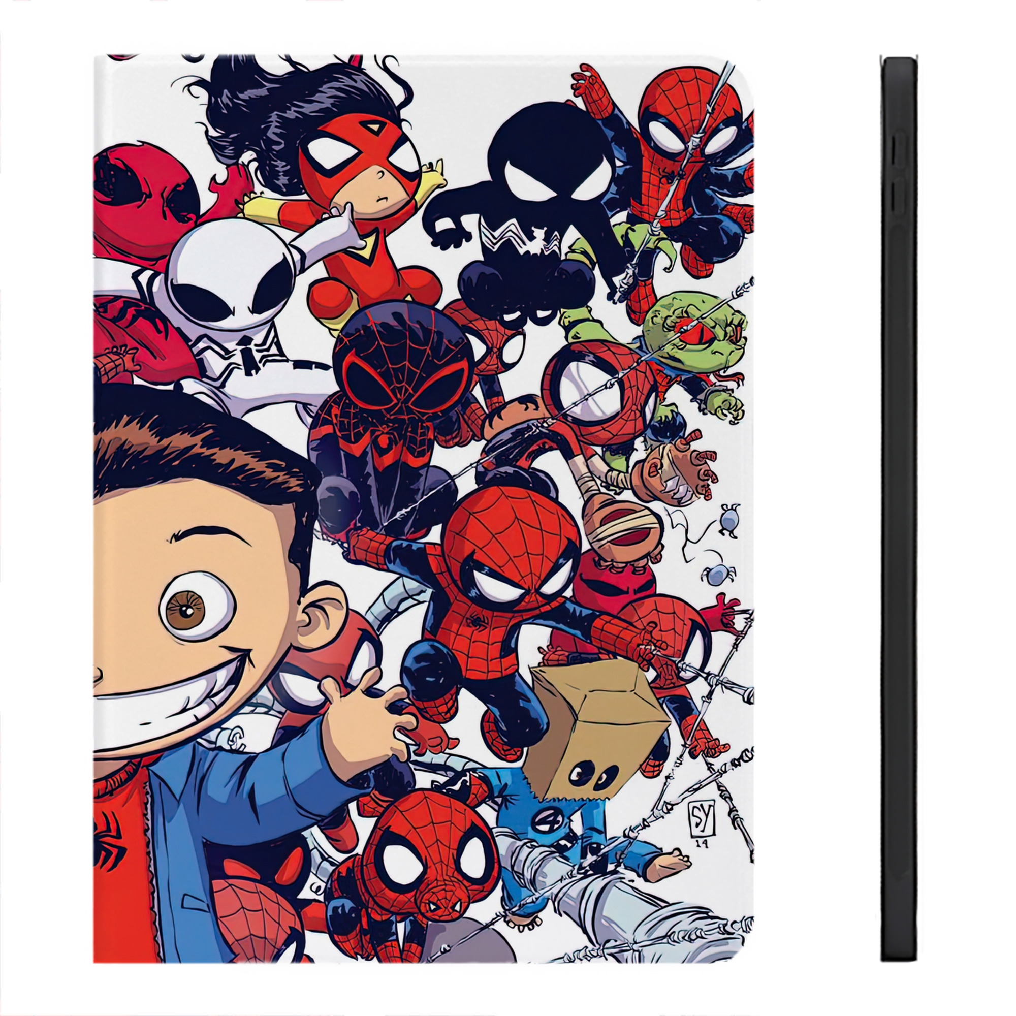 （画像用） Spider Man スパイダーマン IPadケース ペンホルダー付き ブックスタイルデザイン